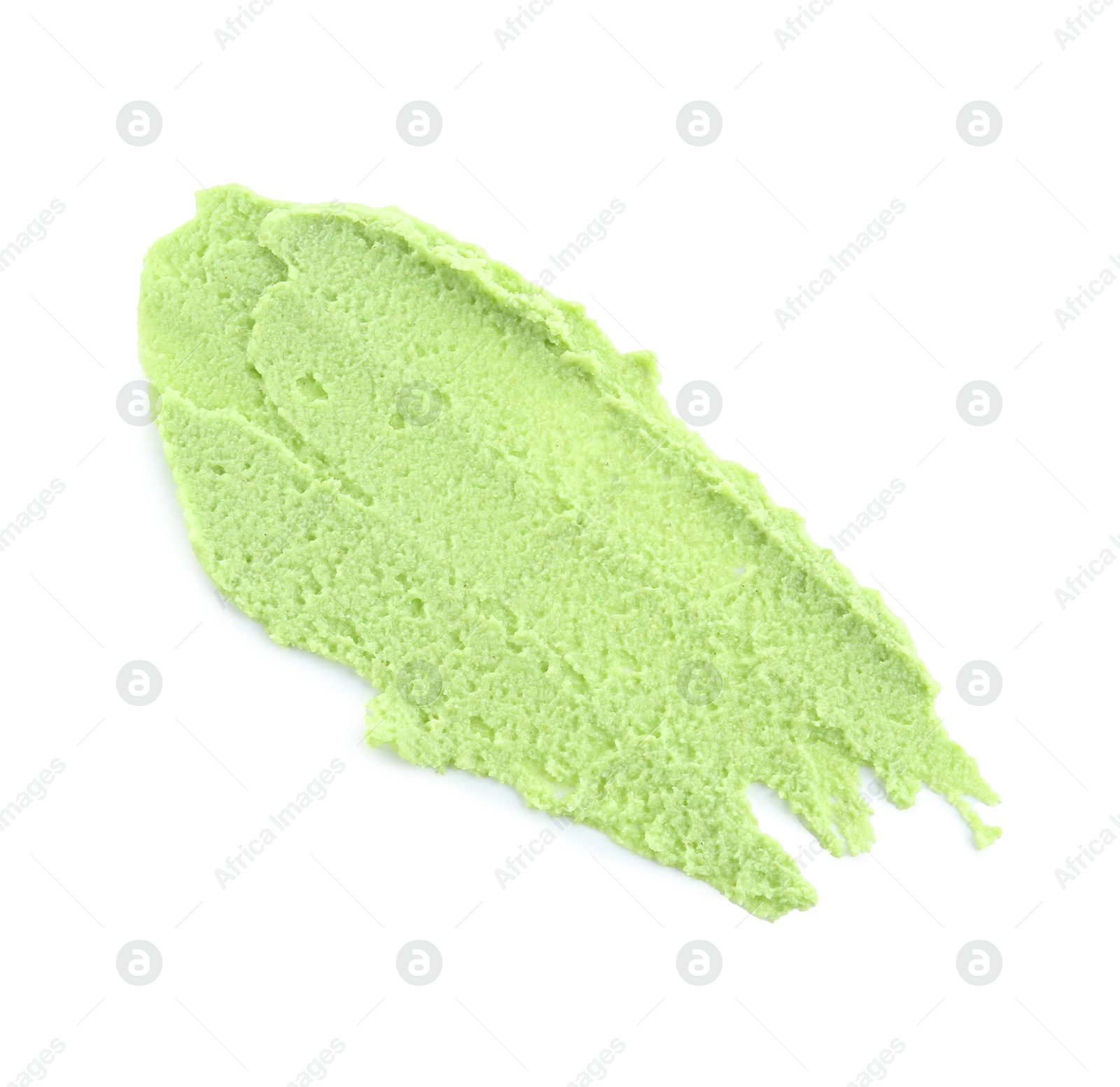 Photo of Hot wasabi paste isolated on white, top view