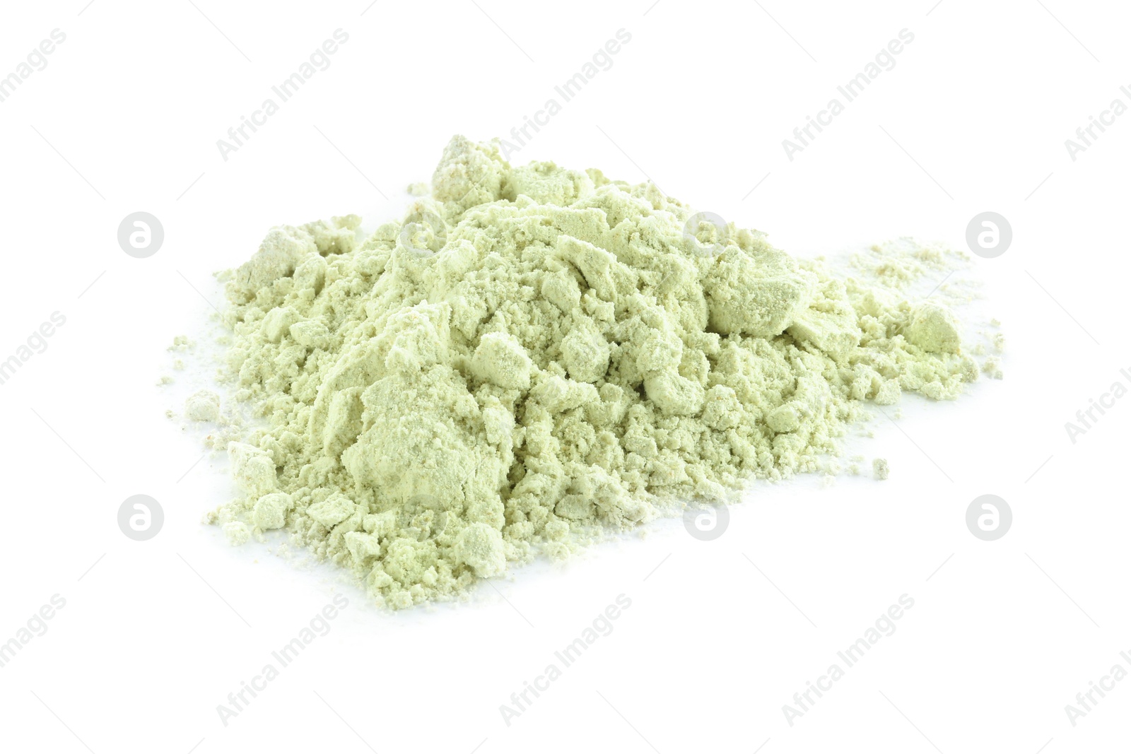 Photo of Pile of dry wasabi powder isolated on white