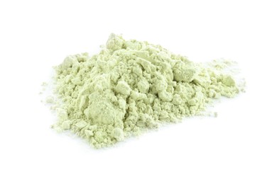 Photo of Pile of dry wasabi powder isolated on white