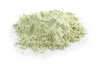 Photo of Pile of dry wasabi powder isolated on white