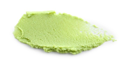 Photo of Hot wasabi paste isolated on white, top view