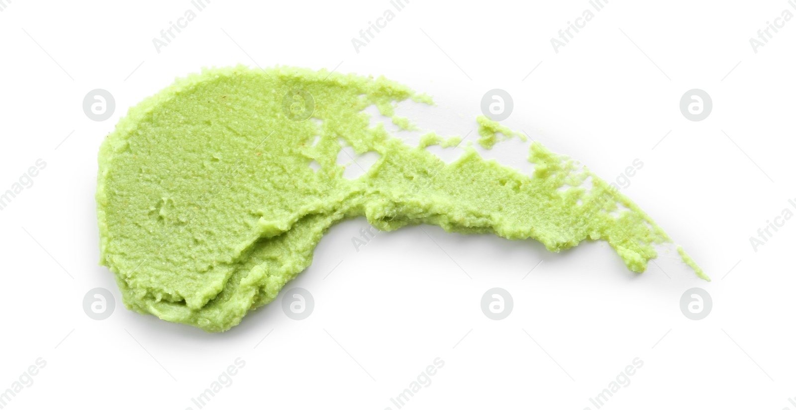 Photo of Hot wasabi paste isolated on white, top view