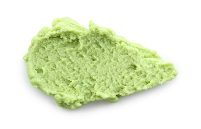 Photo of Hot wasabi paste isolated on white, top view