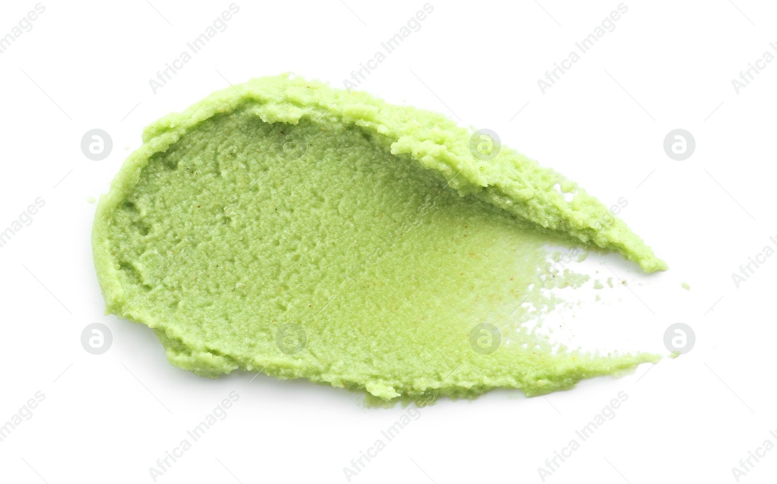 Photo of Hot wasabi paste isolated on white, top view