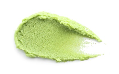 Photo of Hot wasabi paste isolated on white, top view