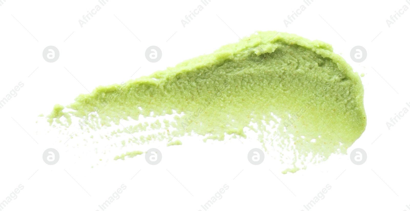 Photo of Hot wasabi paste isolated on white, top view