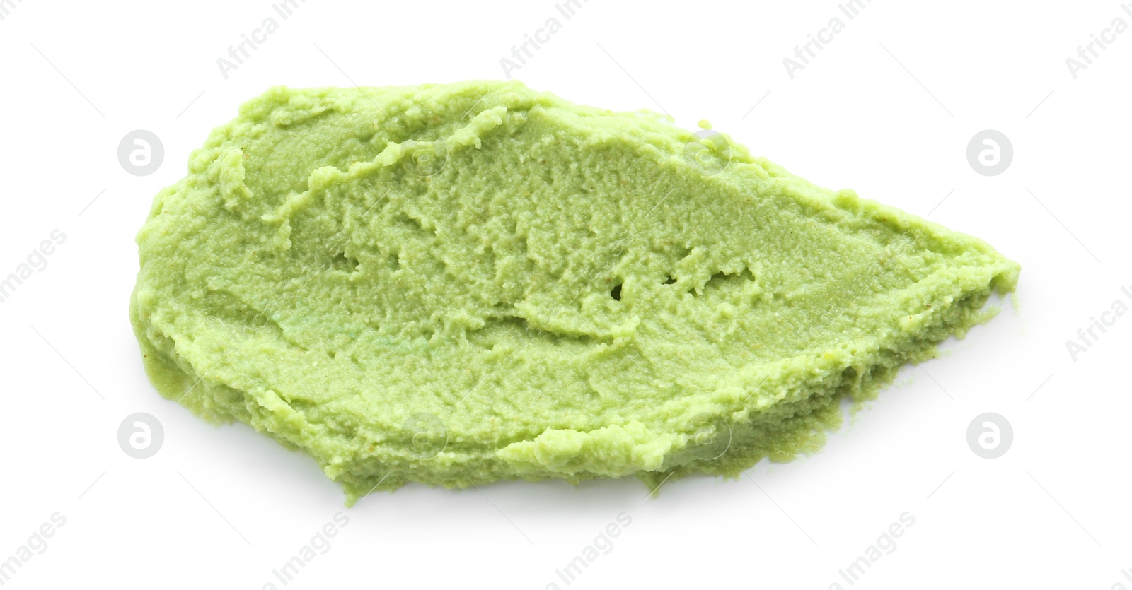 Photo of Hot wasabi paste isolated on white, top view