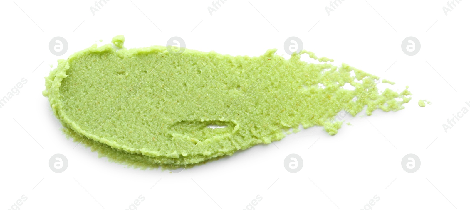 Photo of Wasabi paste isolated on white. Spicy condiment