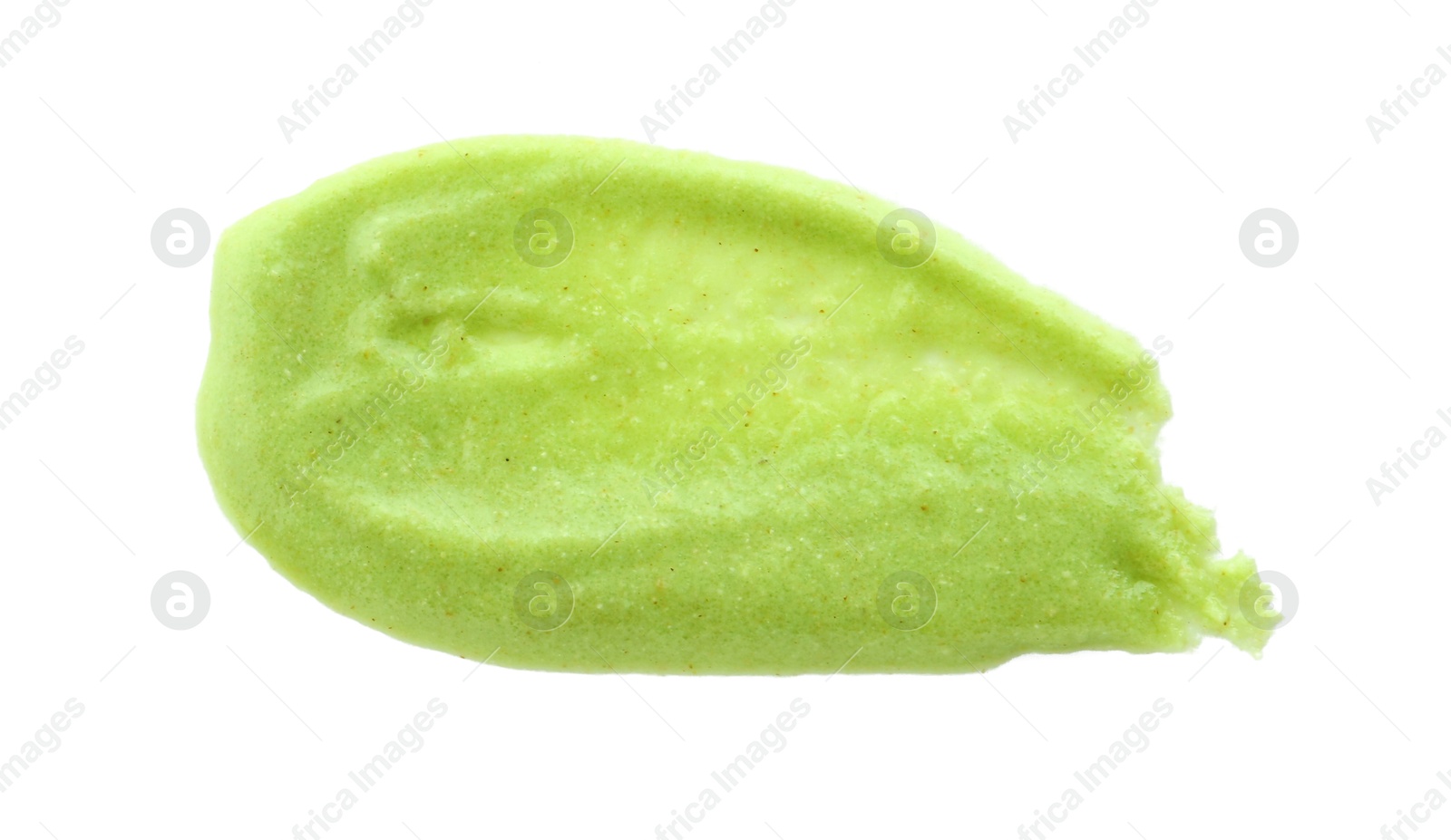 Photo of Hot wasabi paste isolated on white, top view