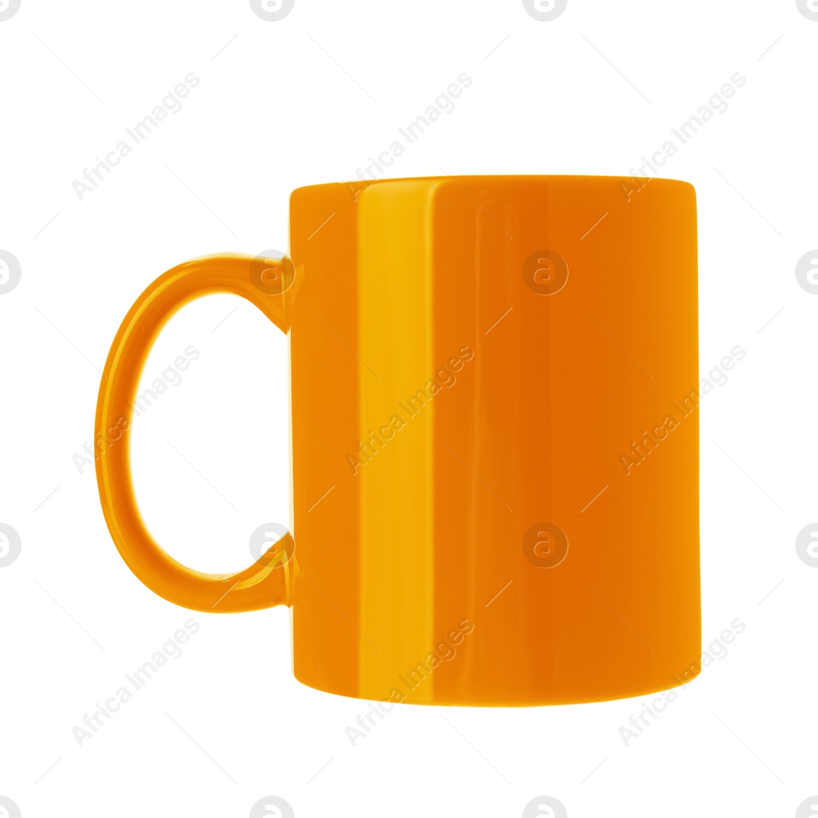 Image of Orange blue cup isolated on white. Mockup for design