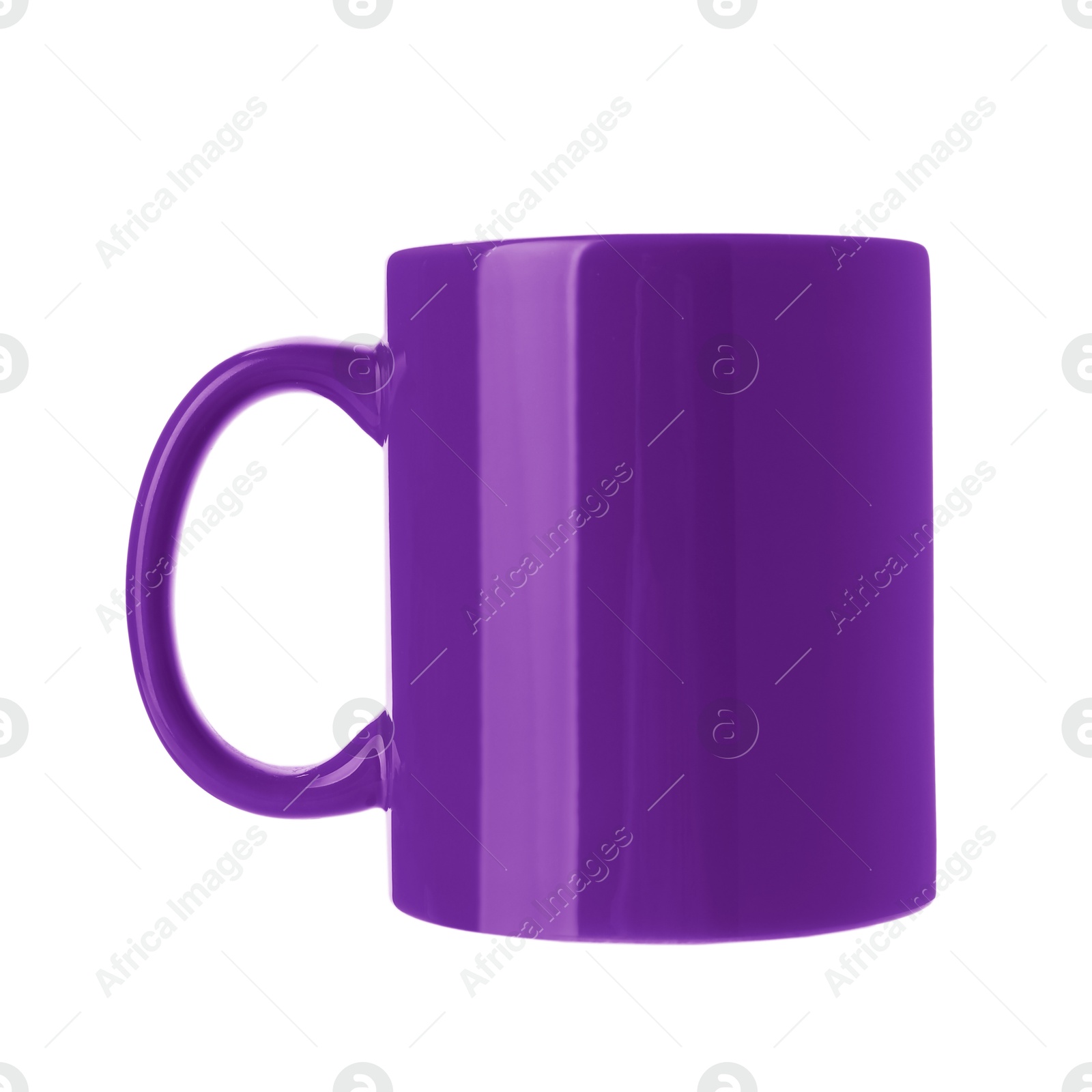 Image of Blank purple cup isolated on white. Mockup for design