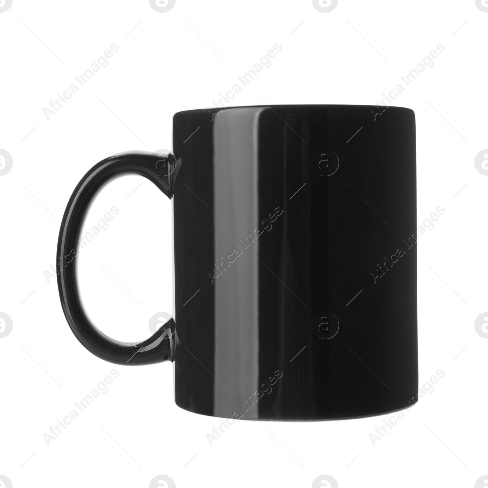 Image of Blank black cup isolated on white. Mockup for design