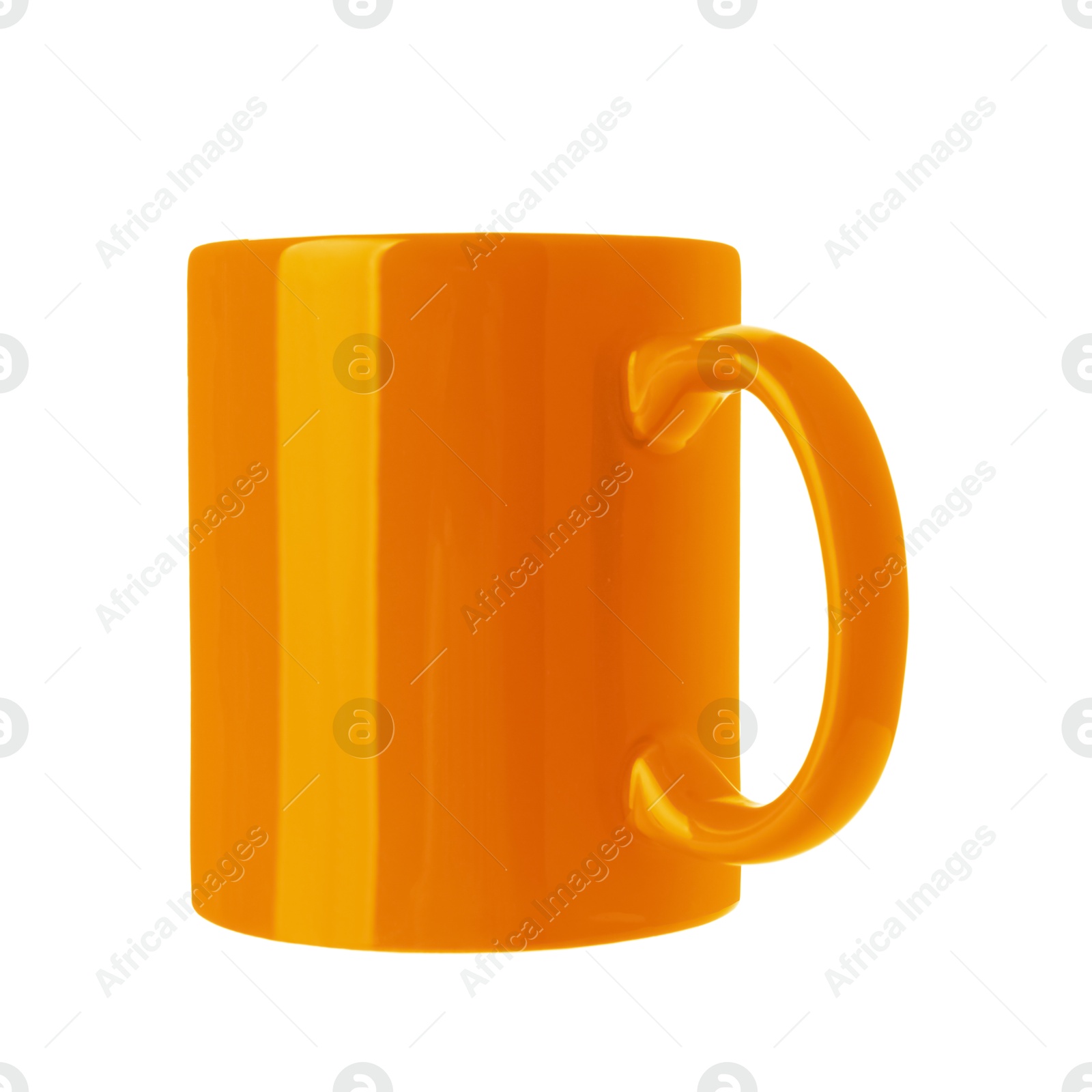 Image of Orange blue cup isolated on white. Mockup for design