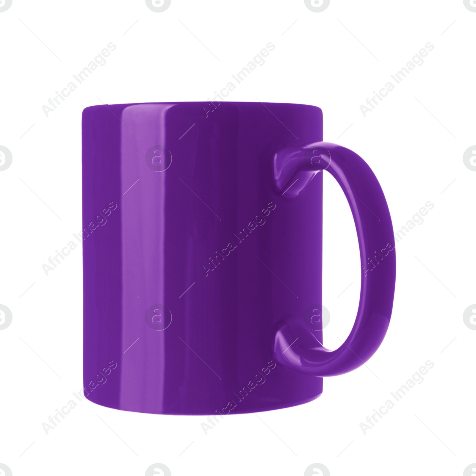 Image of Blank purple cup isolated on white. Mockup for design