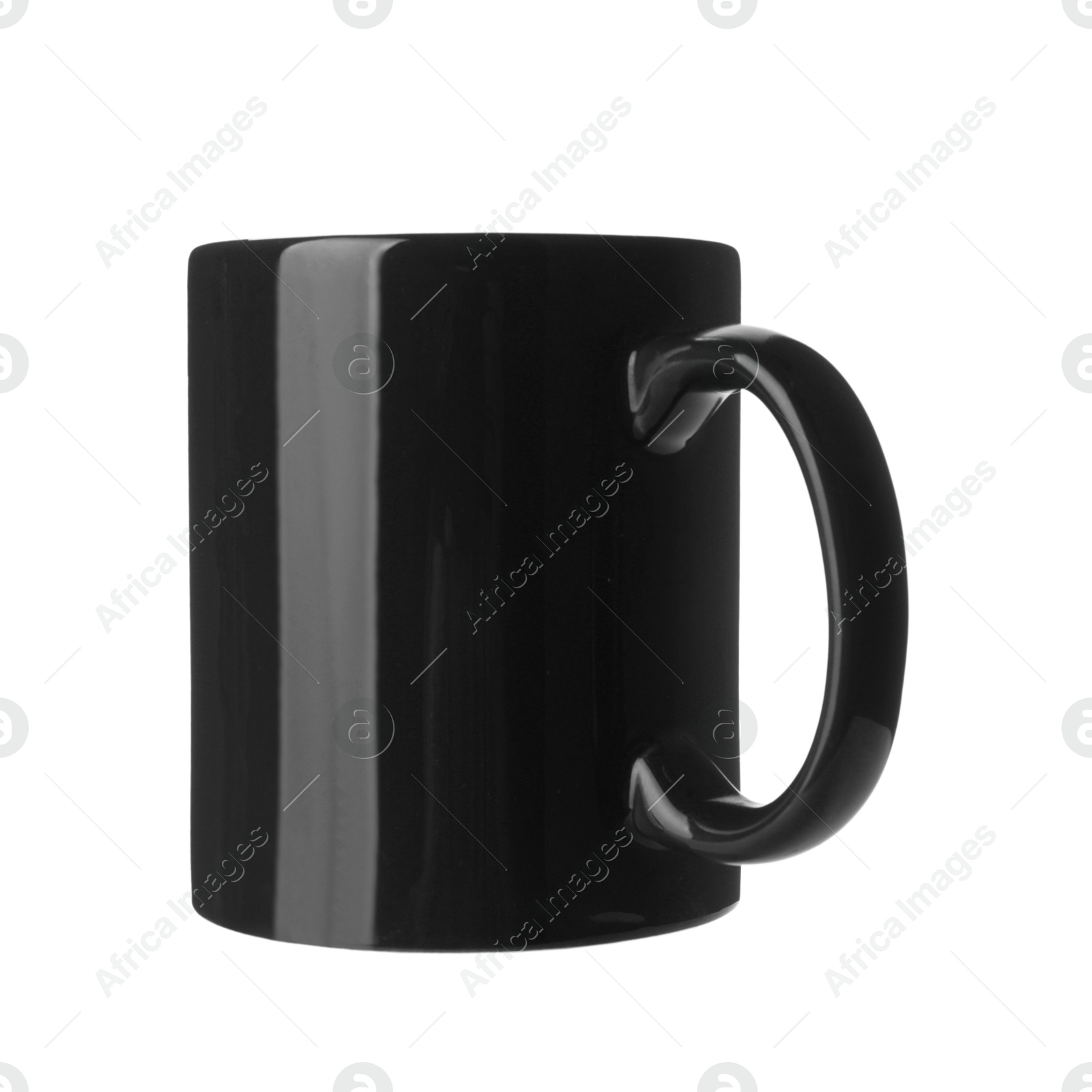 Image of Blank black cup isolated on white. Mockup for design