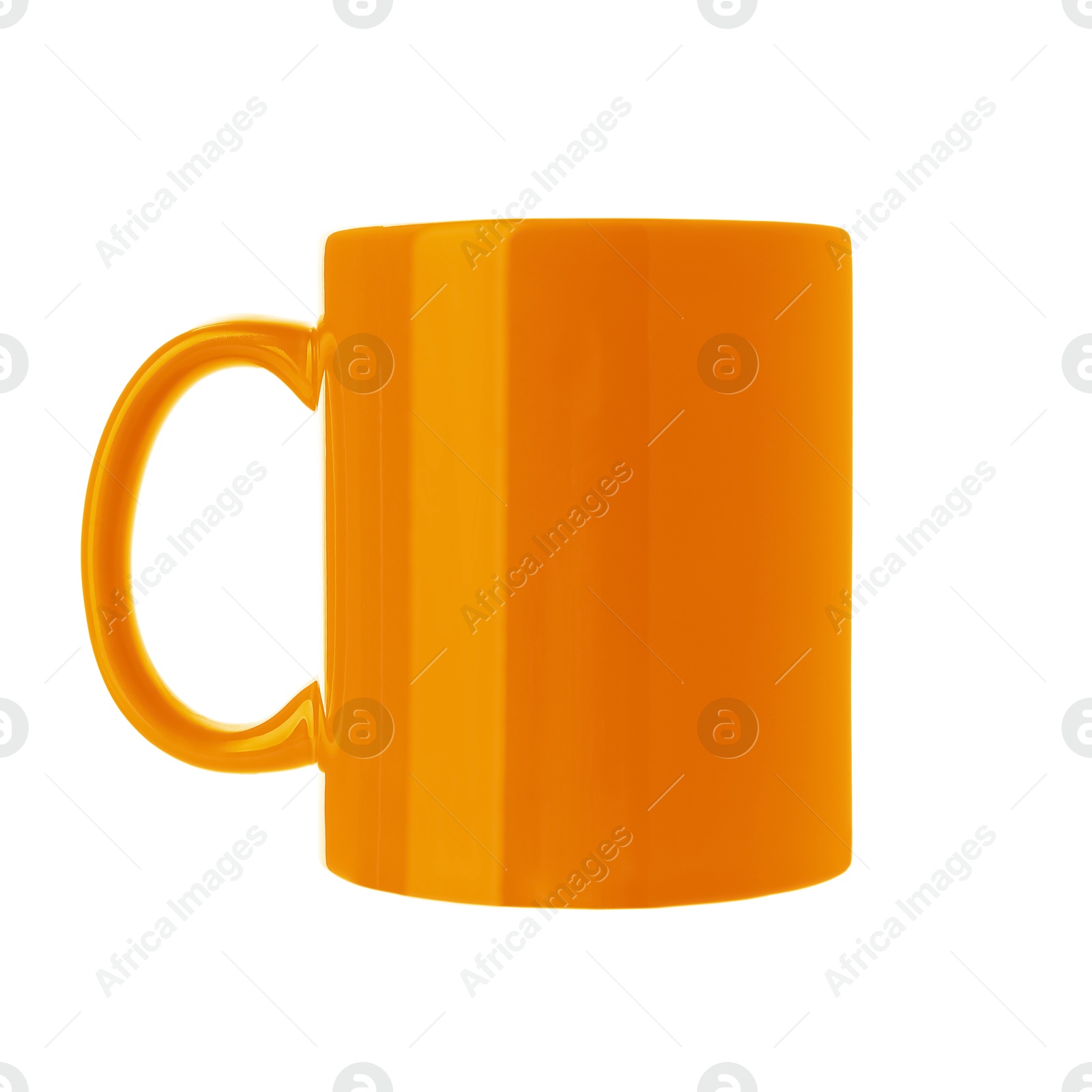 Image of Orange blue cup isolated on white. Mockup for design