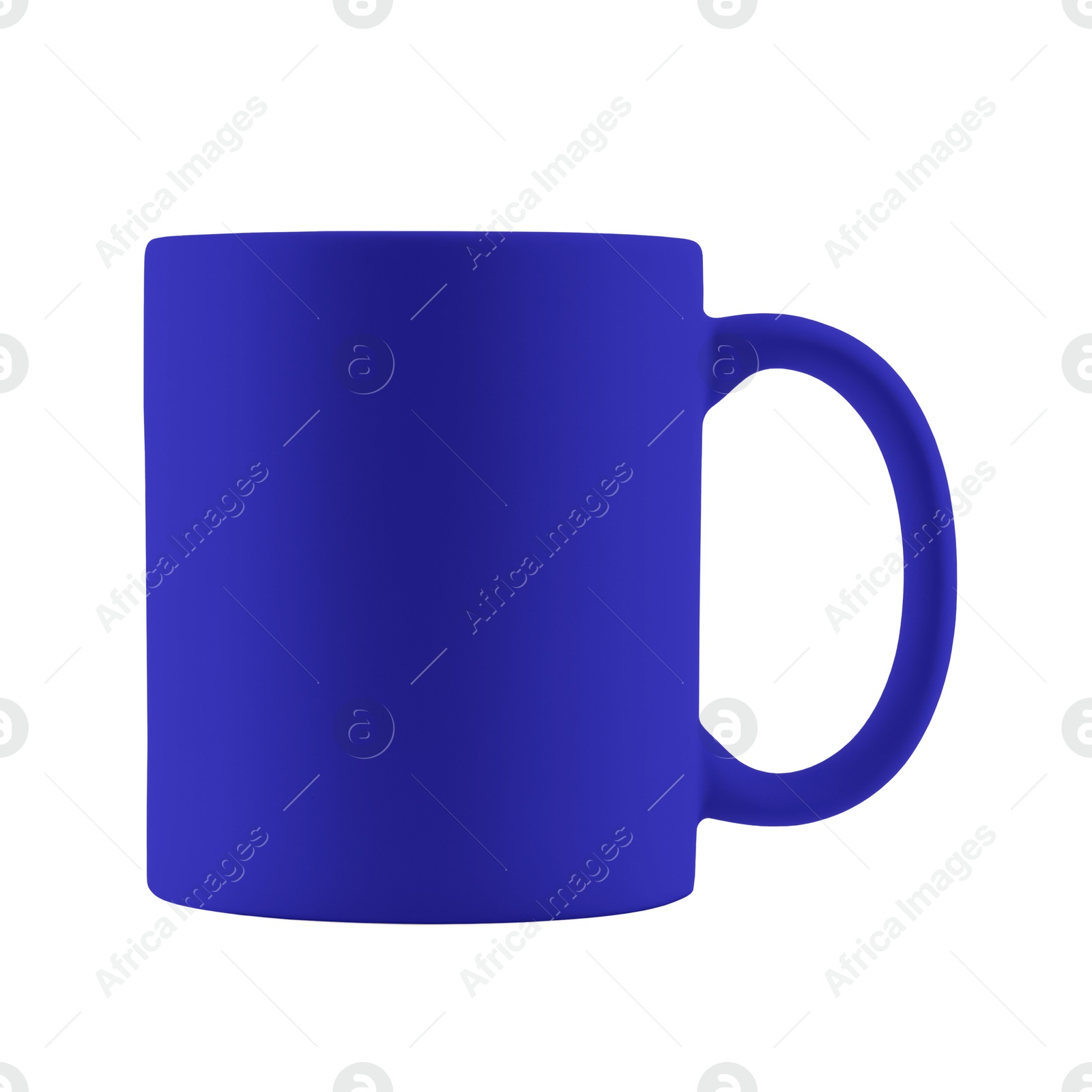 Image of Blank blue cup isolated on white. Mockup for design