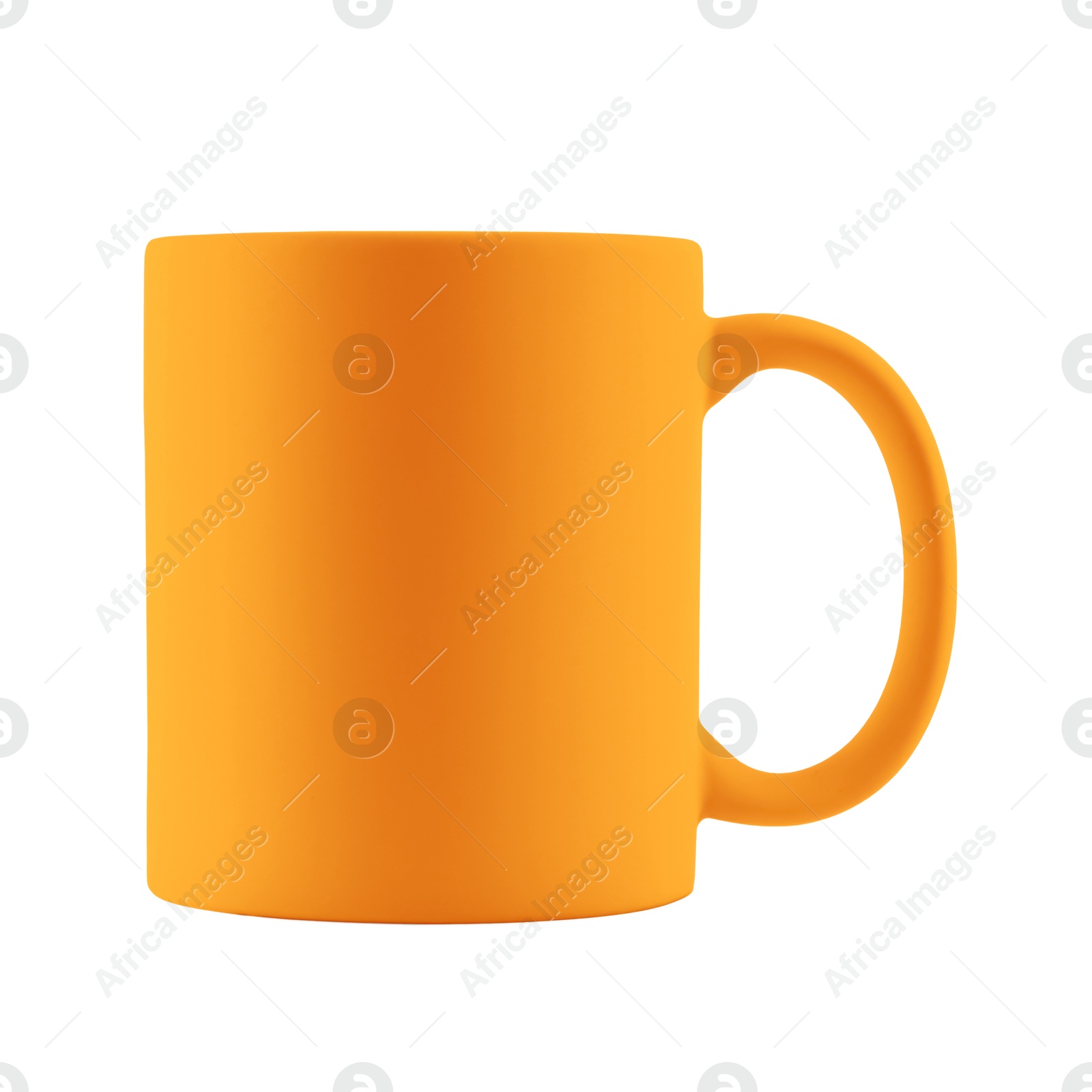 Image of Orange blue cup isolated on white. Mockup for design