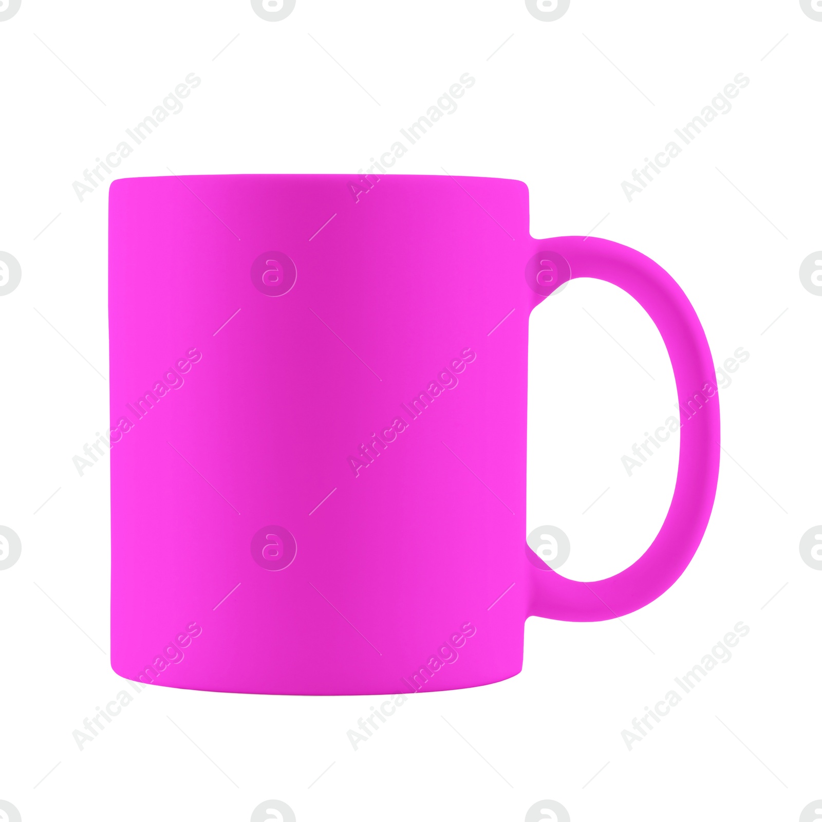 Image of Blank magenta color cup isolated on white. Mockup for design