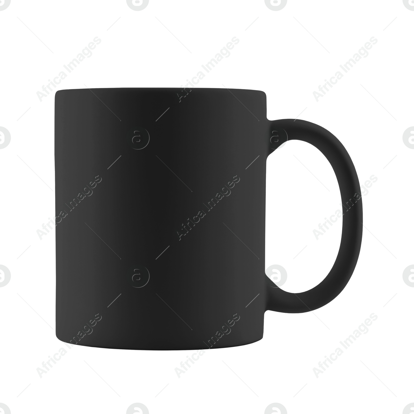 Image of Blank black cup isolated on white. Mockup for design