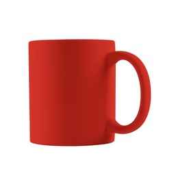 Image of Blank red cup isolated on white. Mockup for design