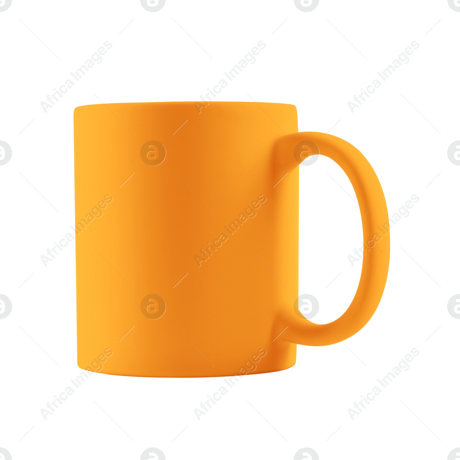 Image of Orange blue cup isolated on white. Mockup for design