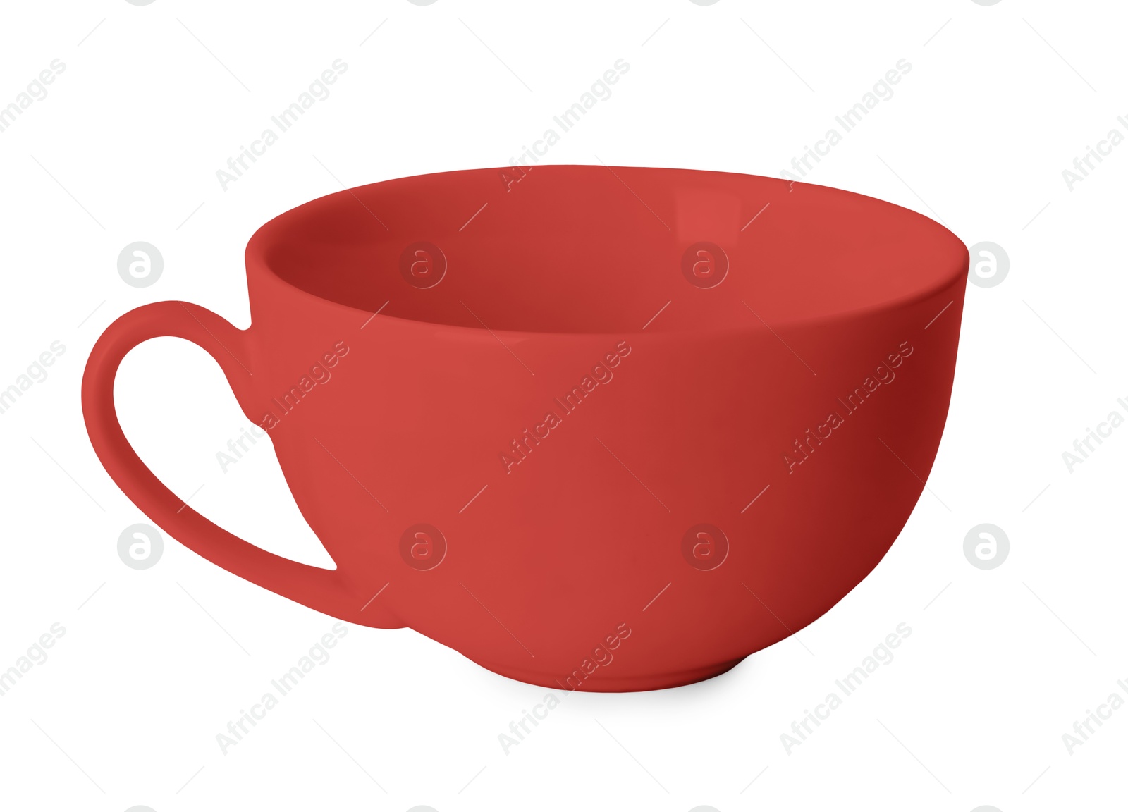 Image of Blank red cup isolated on white. Mockup for design