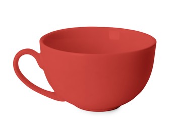 Image of Blank red cup isolated on white. Mockup for design