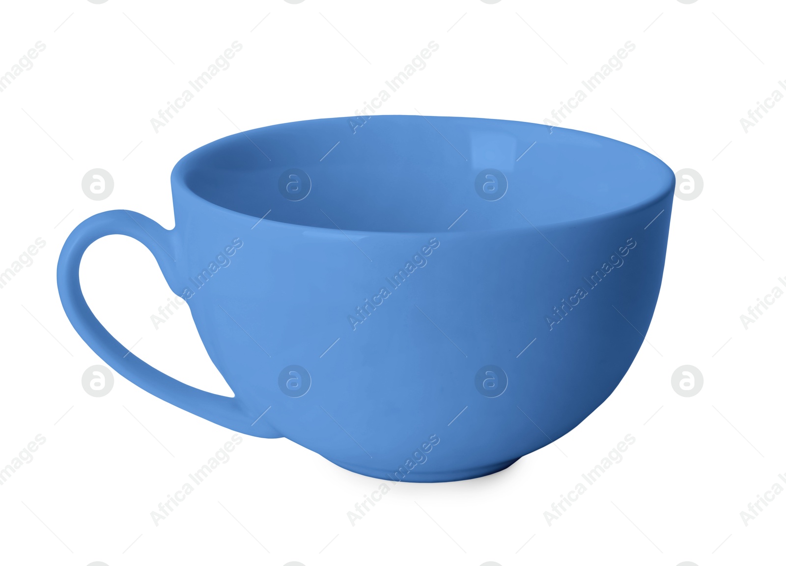 Image of Blank blue cup isolated on white. Mockup for design