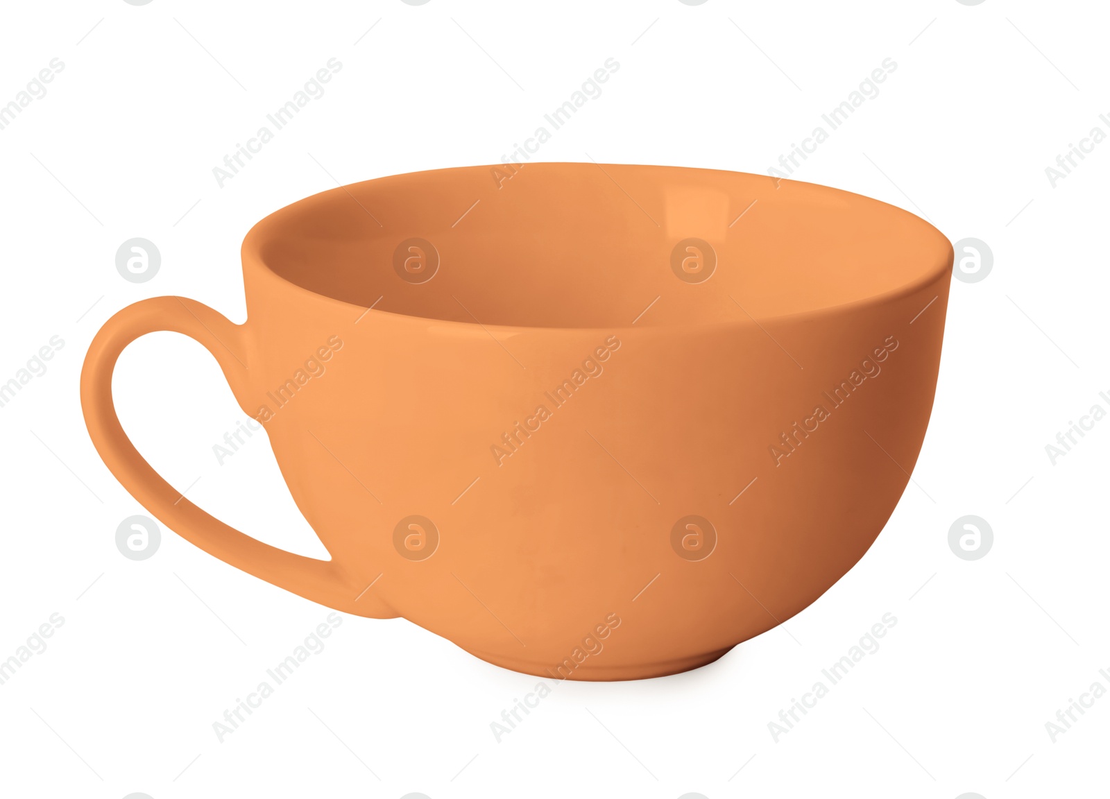 Image of Orange blue cup isolated on white. Mockup for design