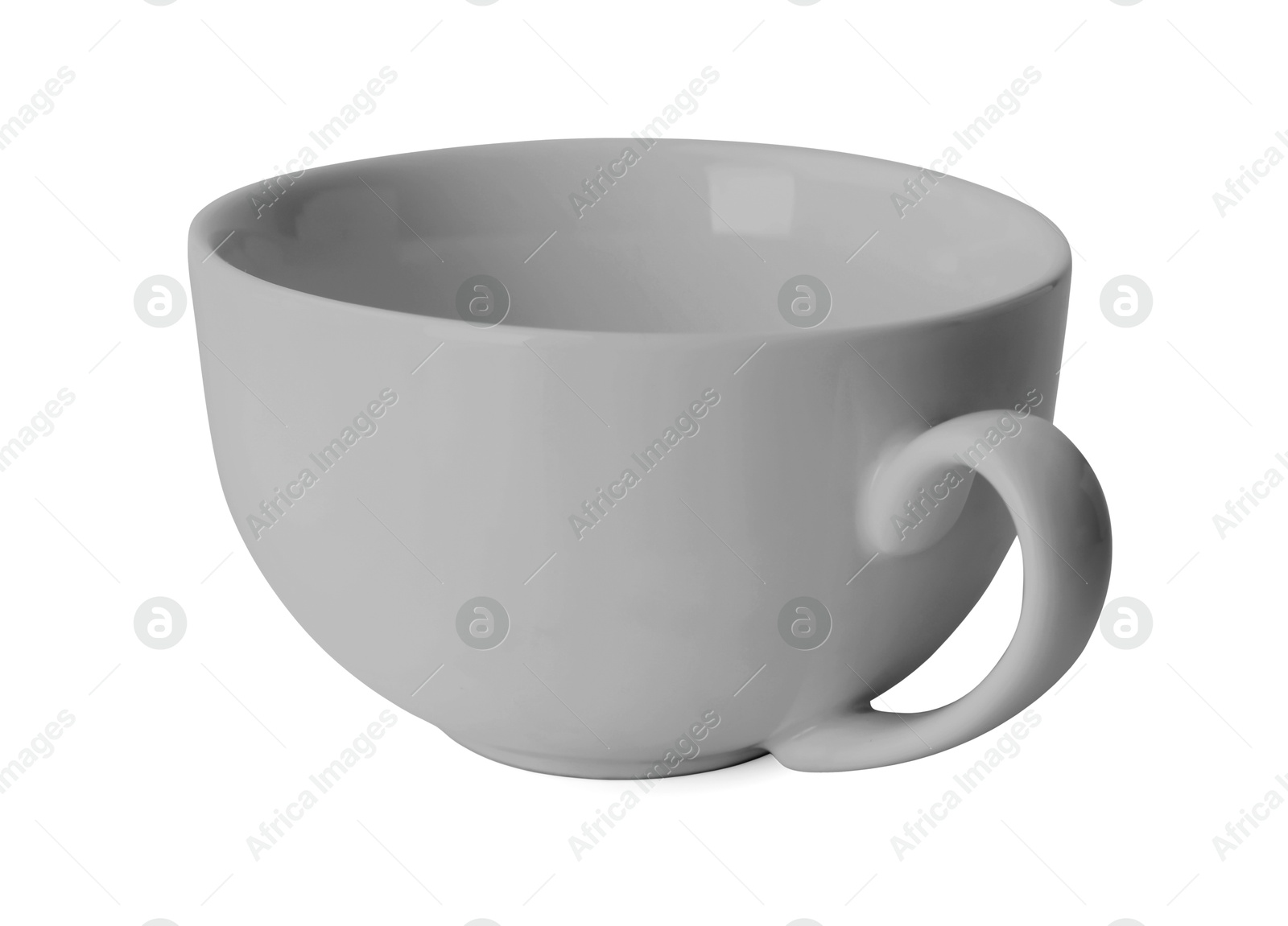 Image of Blank grey cup isolated on white. Mockup for design