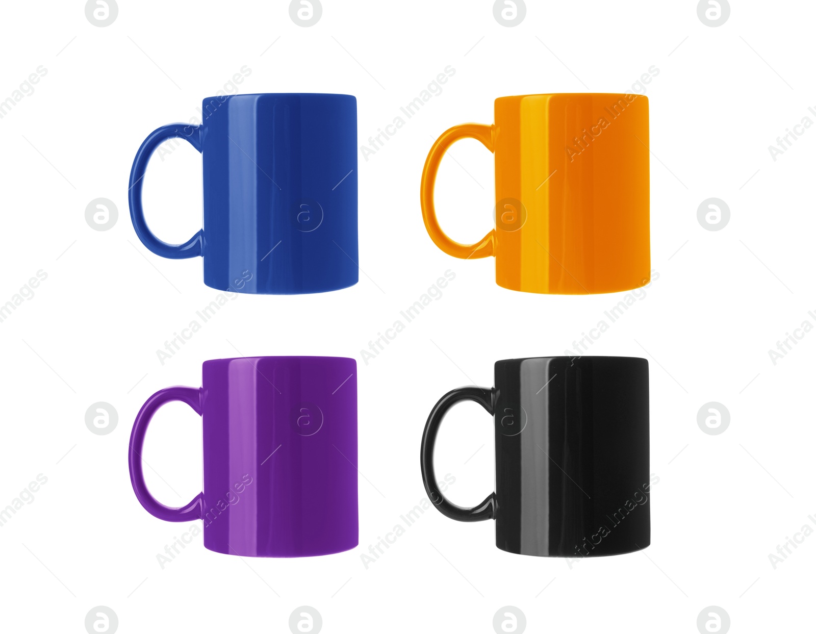 Image of Blank cups isolated on white, set. Mockup for design