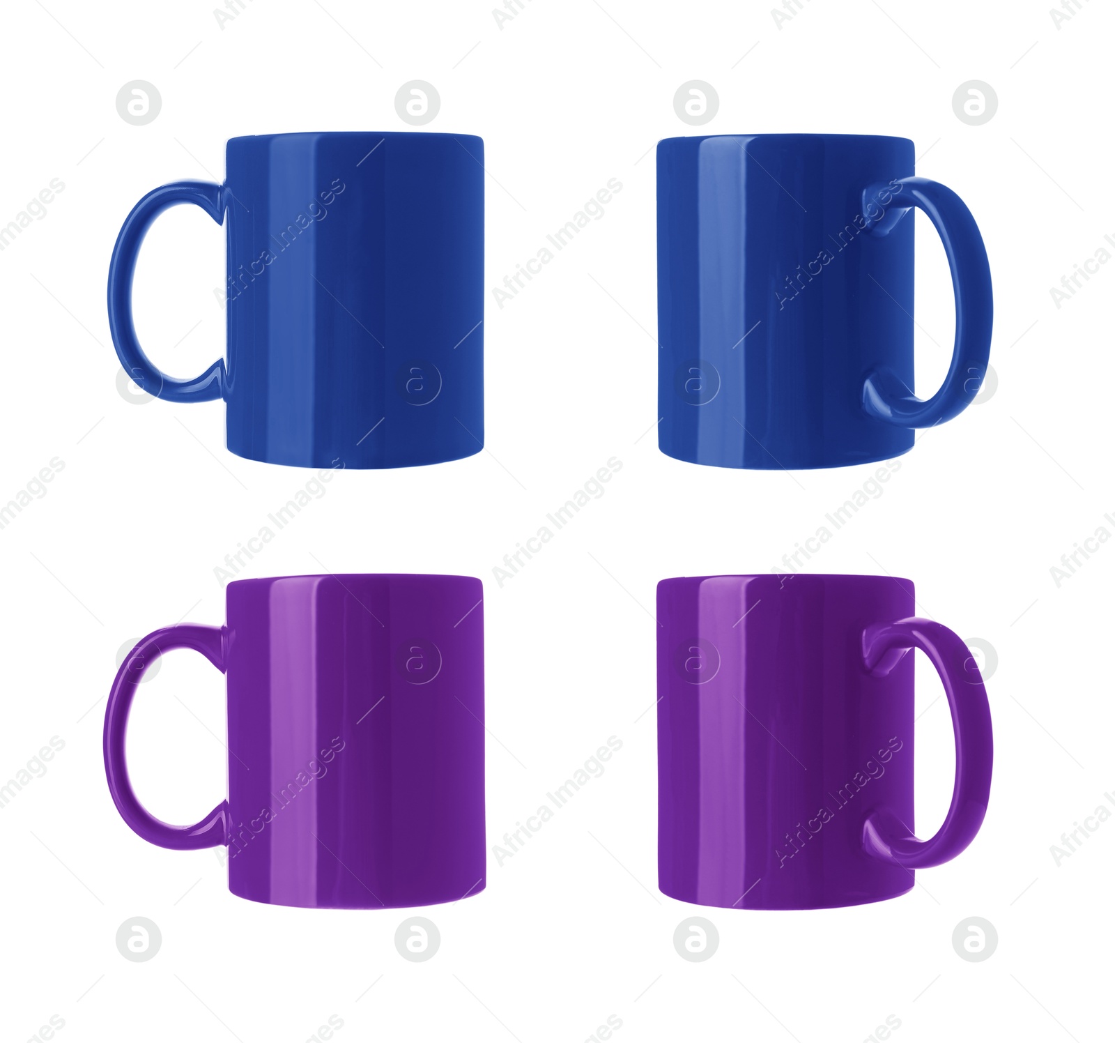 Image of Blank cups isolated on white, set. Mockup for design