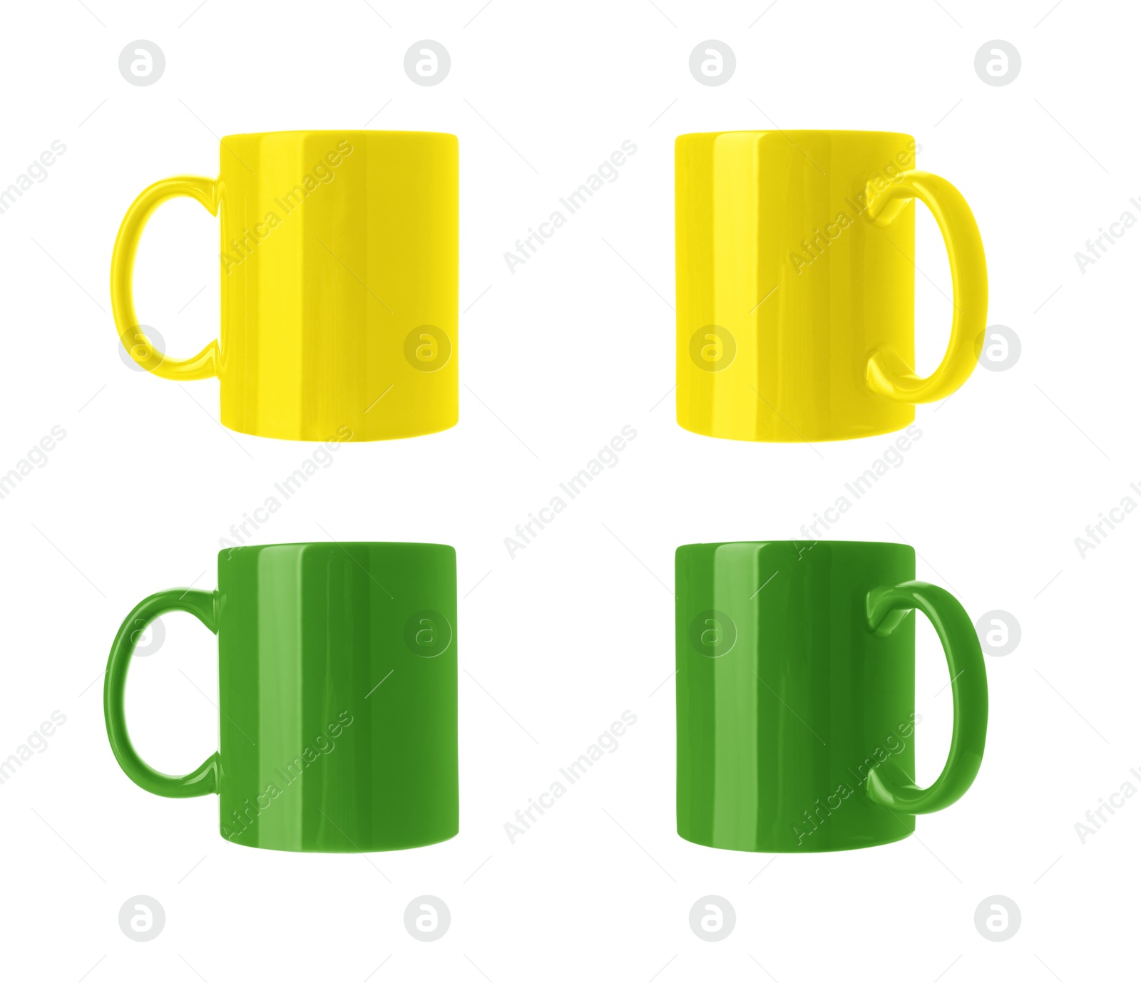 Image of Blank cups isolated on white, set. Mockup for design