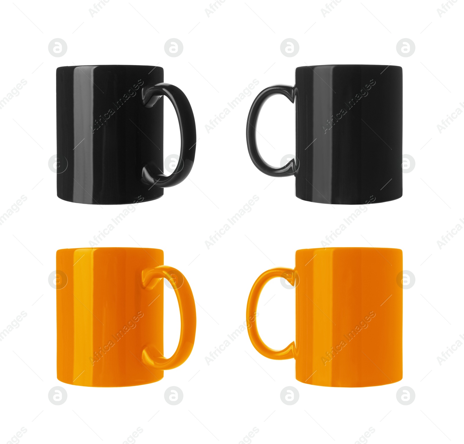 Image of Blank cups isolated on white, set. Mockup for design