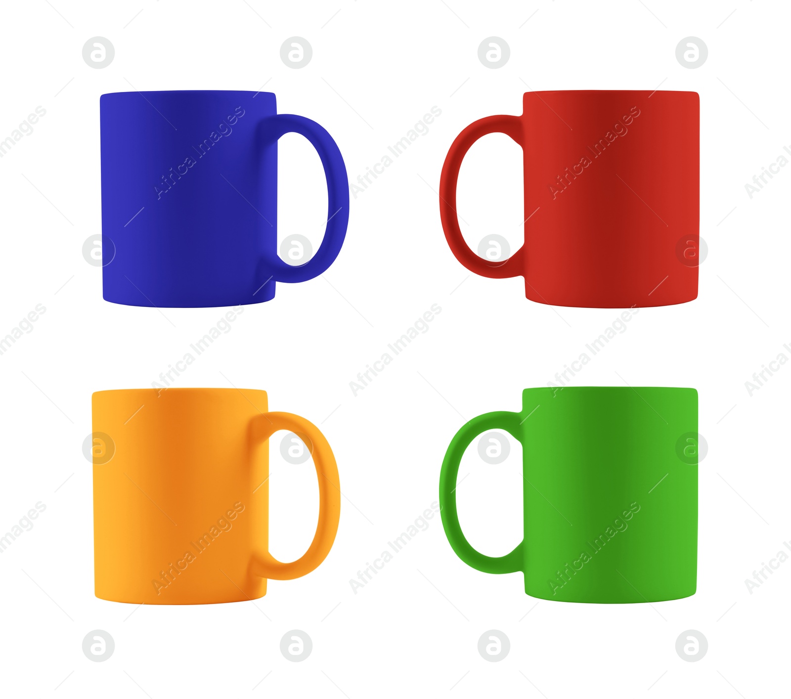 Image of Blank cups isolated on white, set. Mockup for design