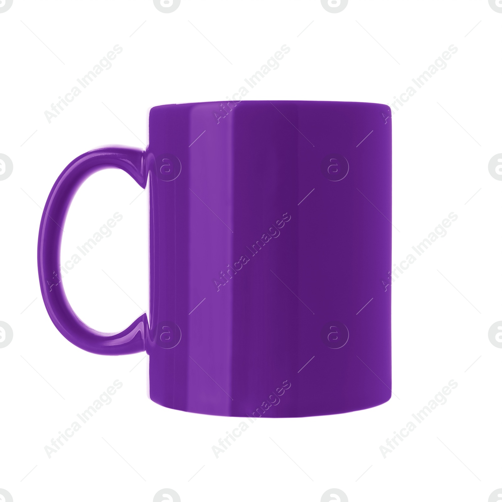 Image of Blank purple cup isolated on white. Mockup for design