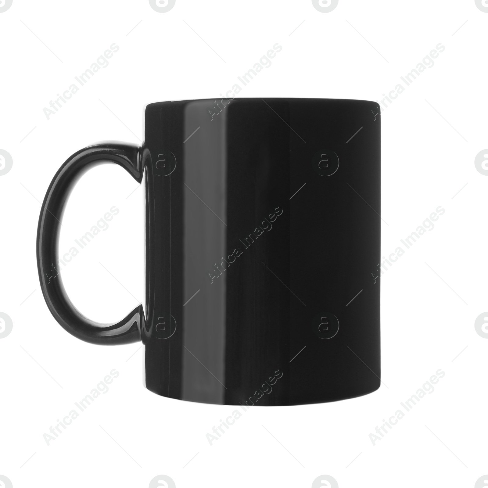 Image of Blank black cup isolated on white. Mockup for design