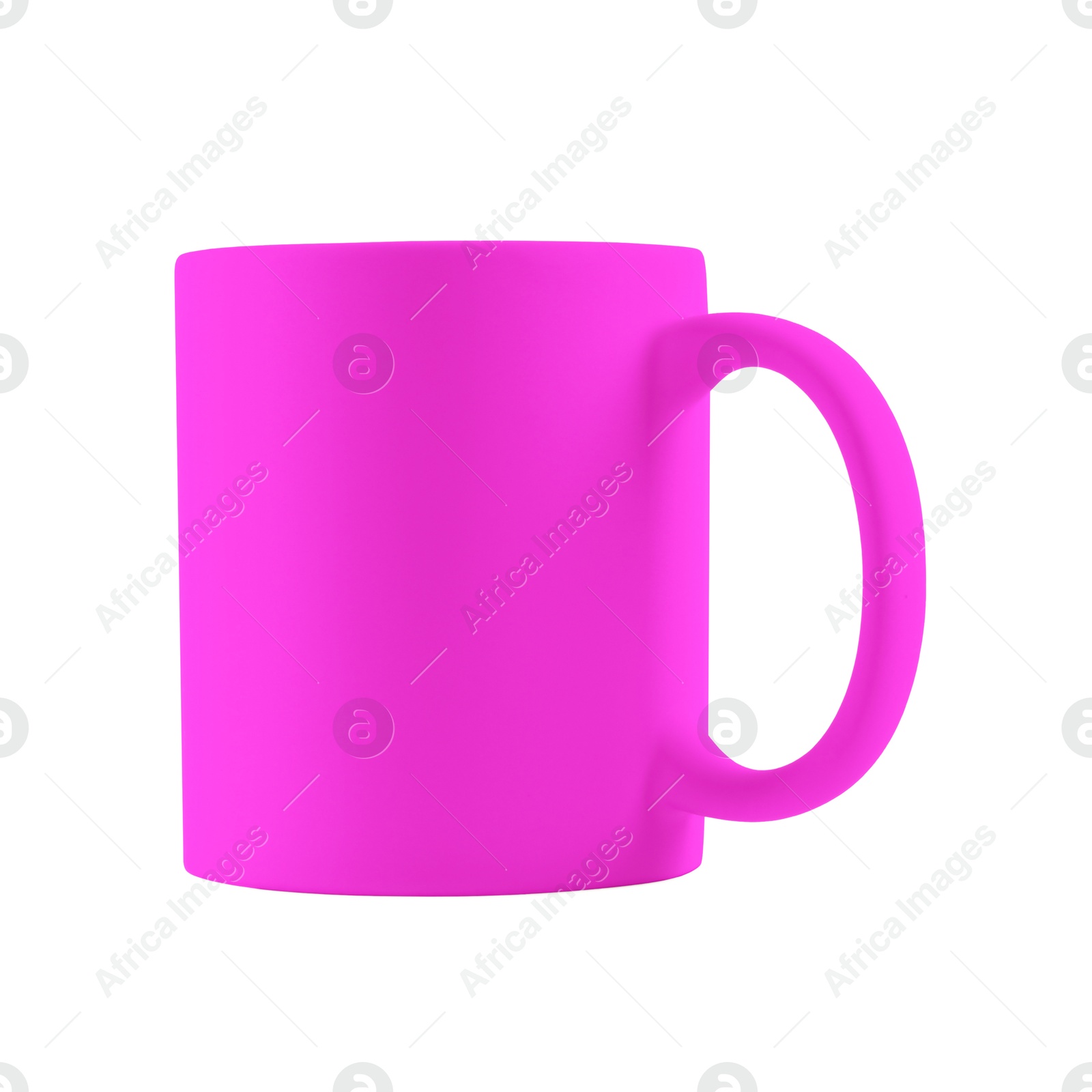 Image of Blank magenta color cup isolated on white. Mockup for design