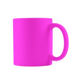 Image of Blank magenta color cup isolated on white. Mockup for design