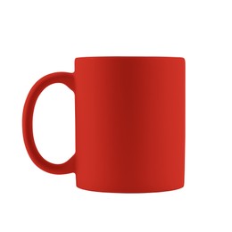 Image of Blank red cup isolated on white. Mockup for design