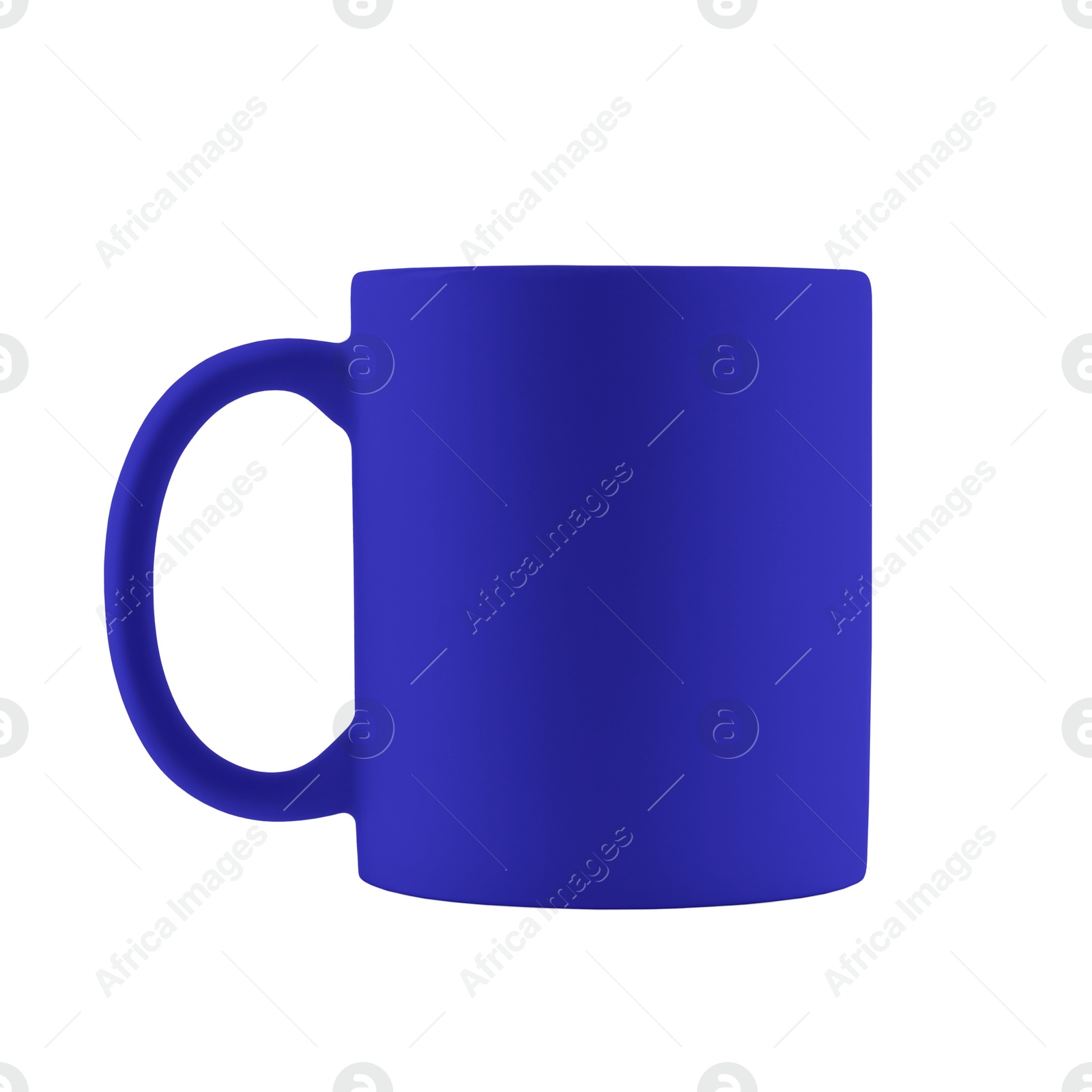 Image of Blank blue cup isolated on white. Mockup for design