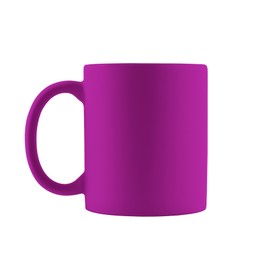 Image of Blank magenta color cup isolated on white. Mockup for design