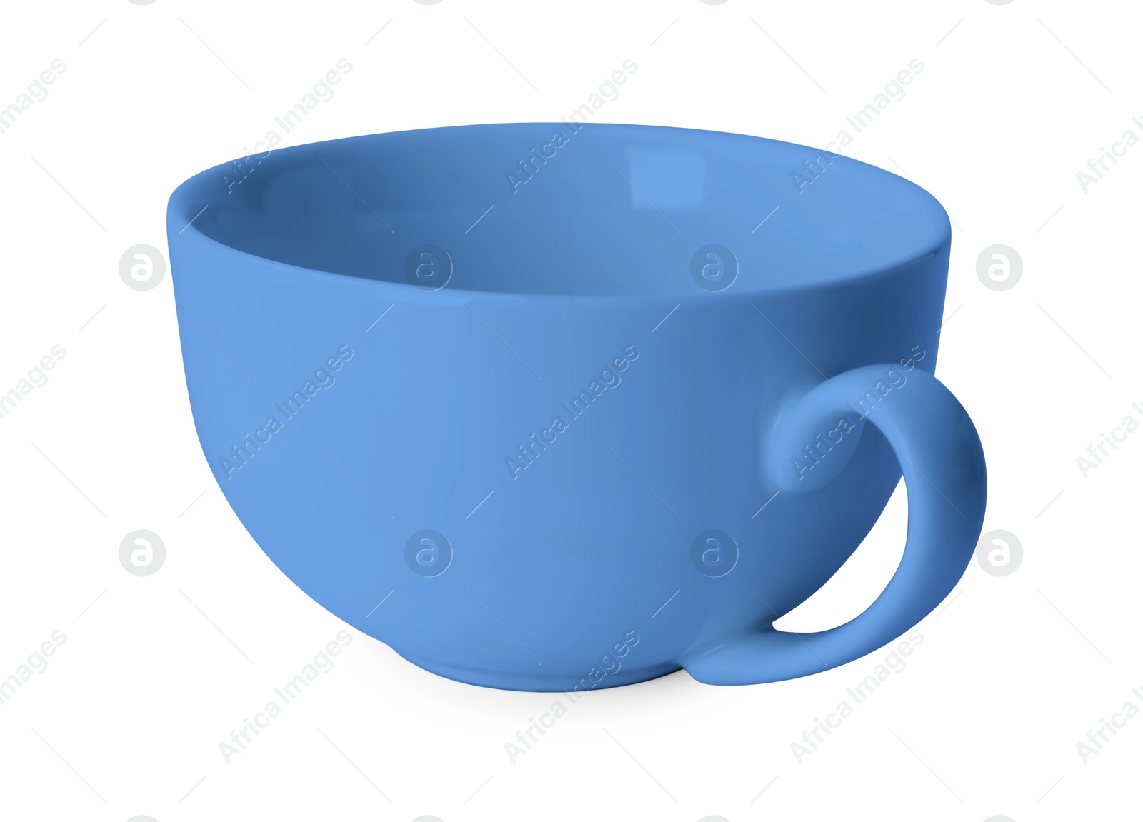 Image of Blank blue cup isolated on white. Mockup for design