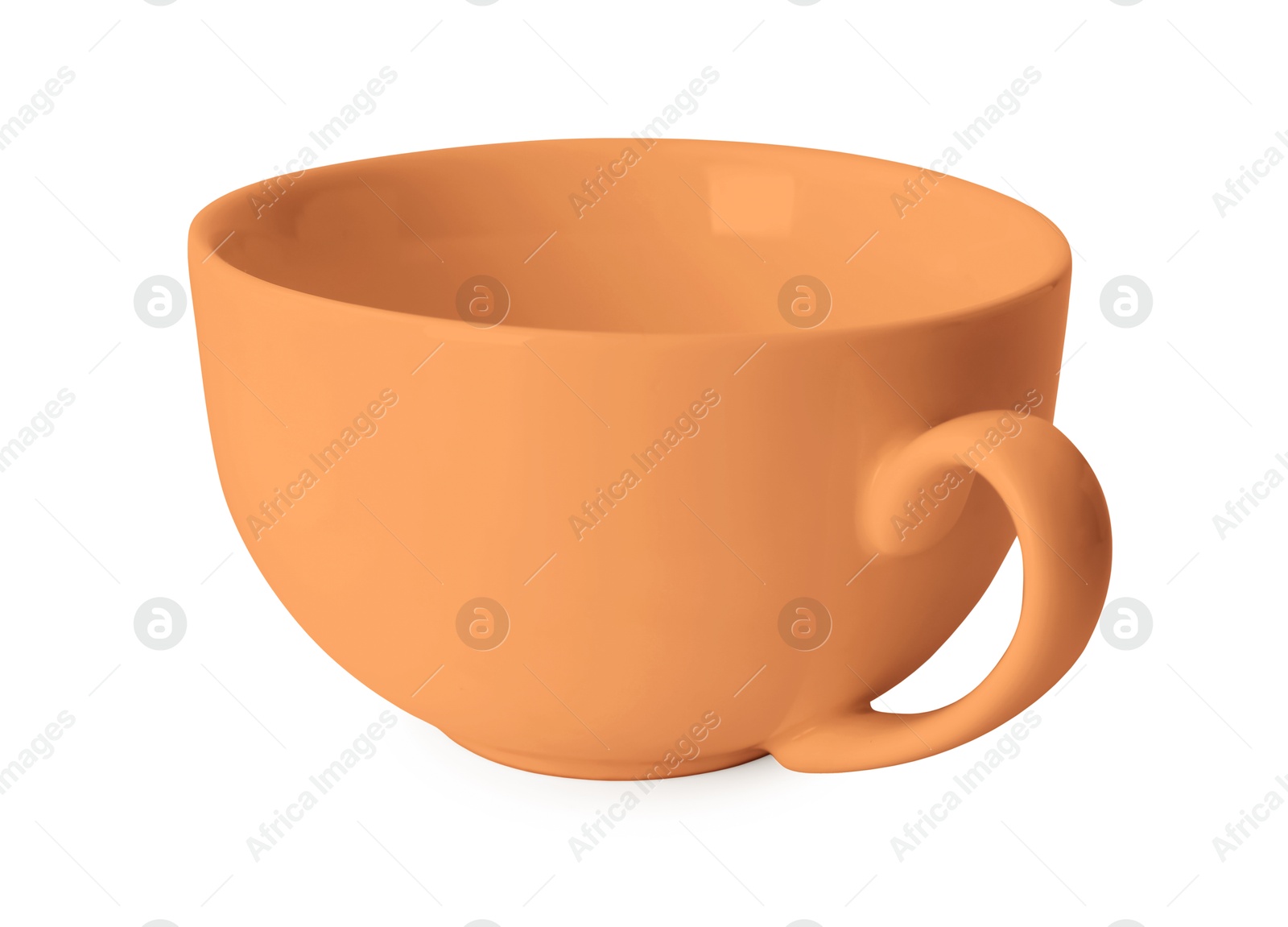 Image of Orange blue cup isolated on white. Mockup for design