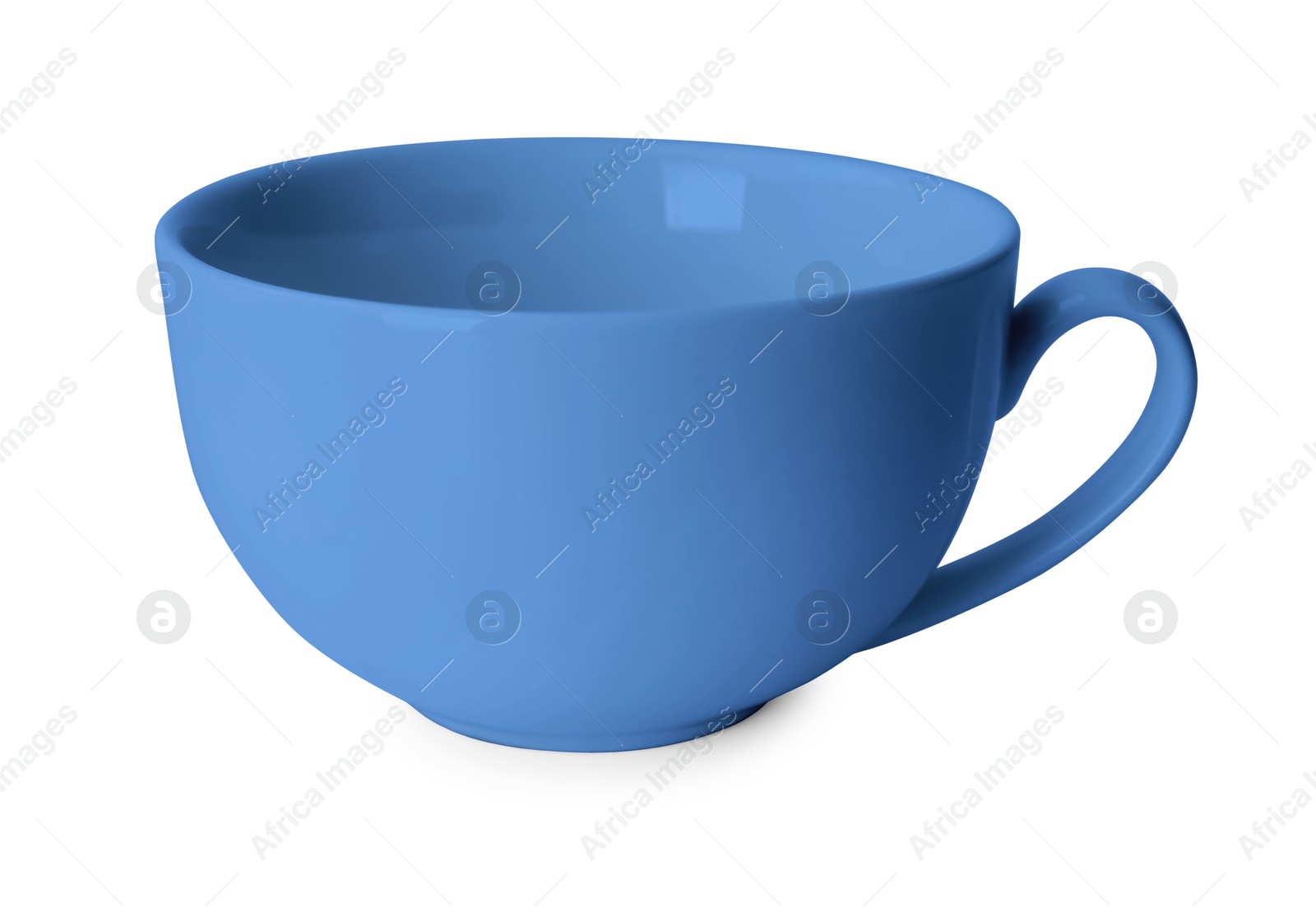 Image of Blank blue cup isolated on white. Mockup for design