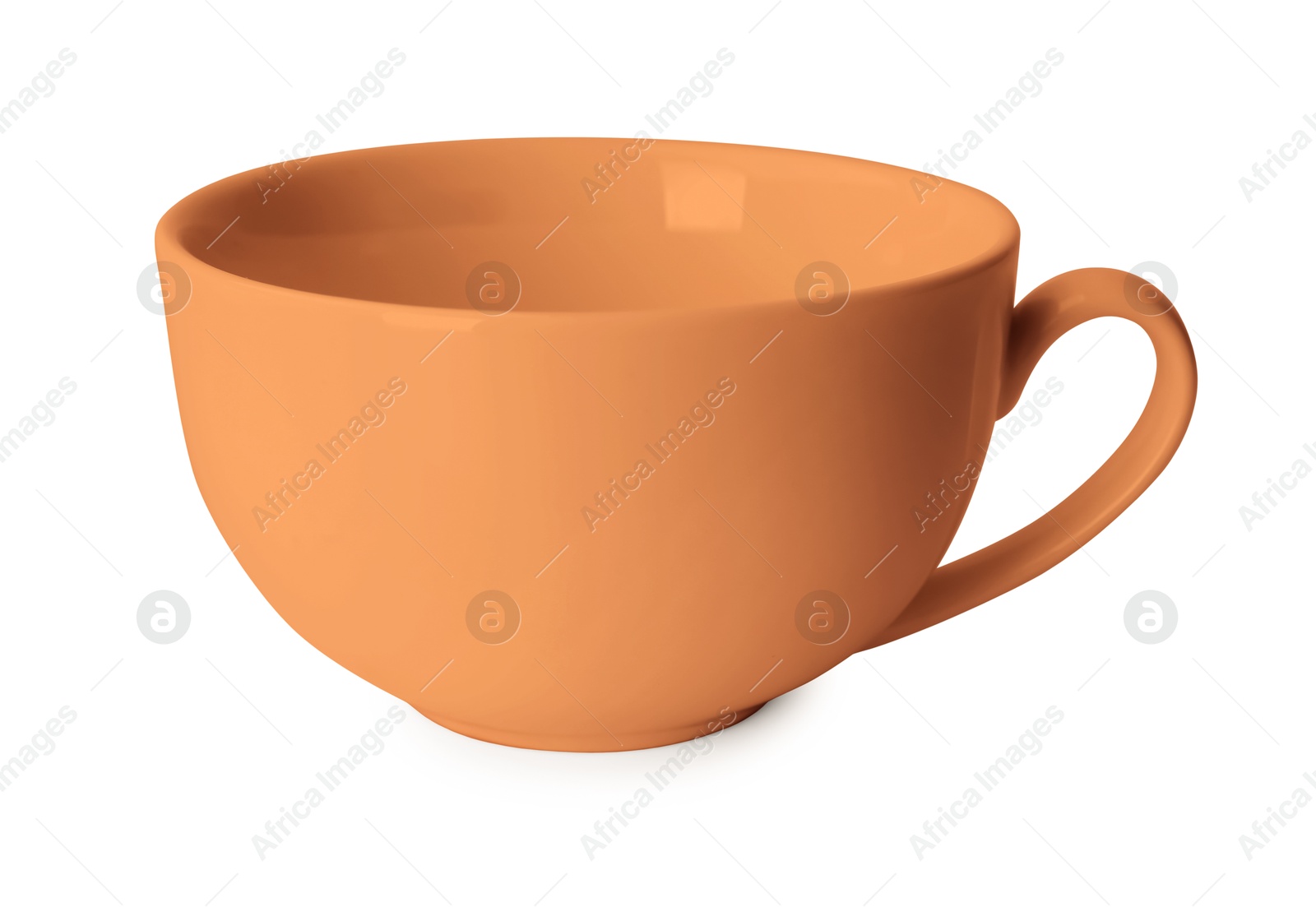 Image of Orange blue cup isolated on white. Mockup for design