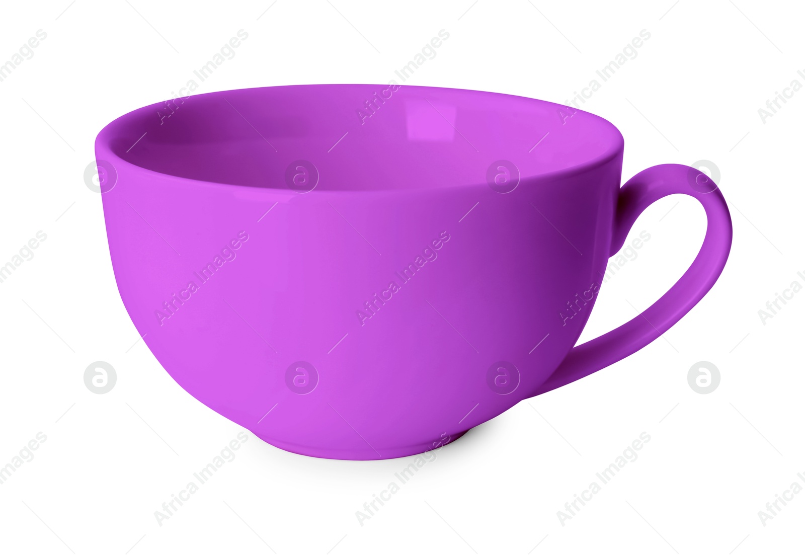 Image of Blank violet cup isolated on white. Mockup for design