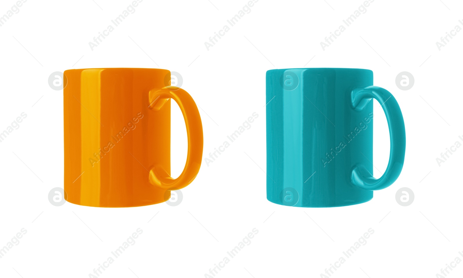 Image of Blank cups isolated on white, set. Mockup for design