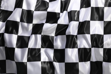 Photo of Checkered finish flag as background, top view